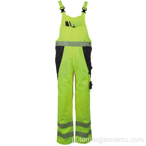 Spodnie robocze na szelkach odblaskowe robocze Hi Vis